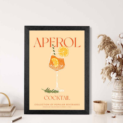 Aperol Beige, Colourful Cocktail Art Print | Wall Art Plaza UK