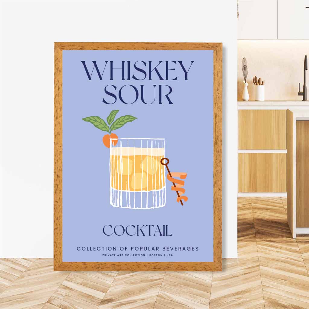 Whiskey Sour Purple, Colourful Cocktail Art Print | Wall Art Plaza UK