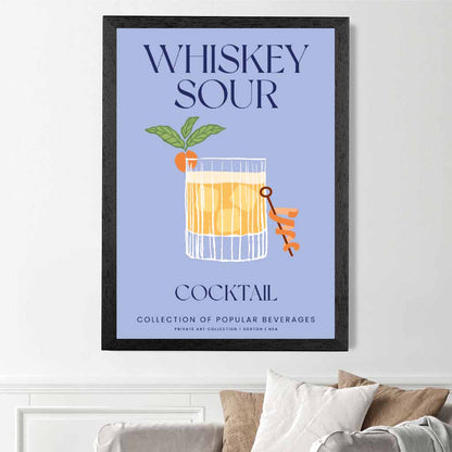 Whiskey Sour Purple, Colourful Cocktail Art Print | Wall Art Plaza UK