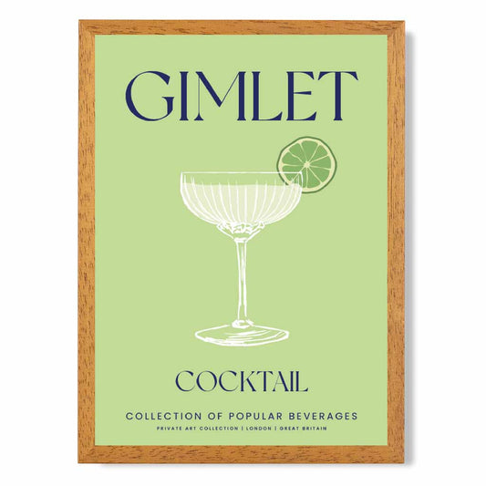Gimlet Green, Colourful Cocktail Art Poster | Wall Art Plaza UK
