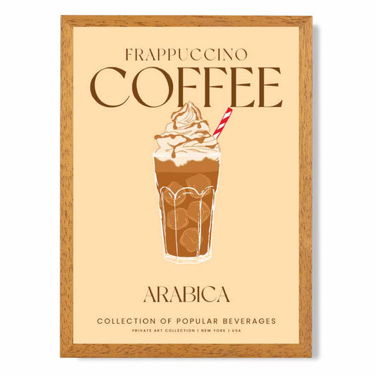 Frappuccino Coffee Beige, Colourful  Art Print | Wall Art Plaza UK