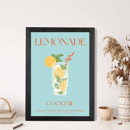 Lemonade Aqua Blue, Colourful Cocktail Art Poster | Wall Art Plaza UK