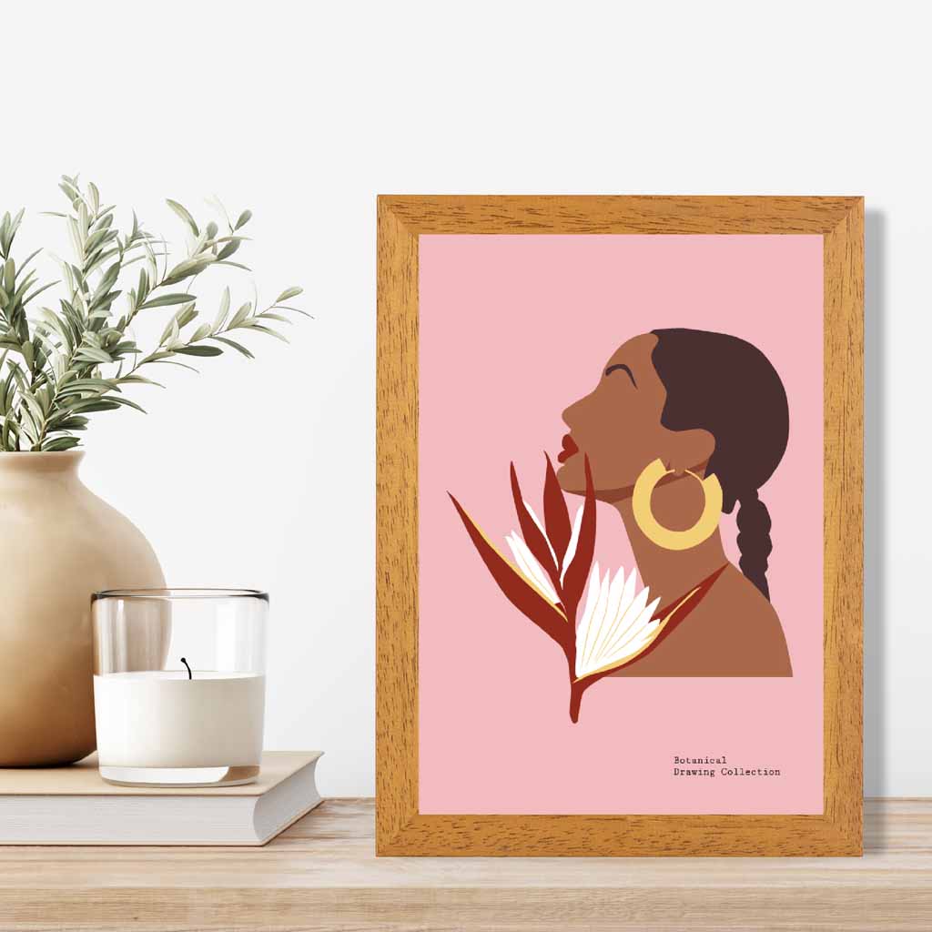 Modern Illustration Pink, Colourful Paradise Girl Art Poster | Wall Art Plaza UK