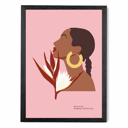 Modern Illustration Pink, Colourful Paradise Girl Art Poster | Wall Art Plaza UK