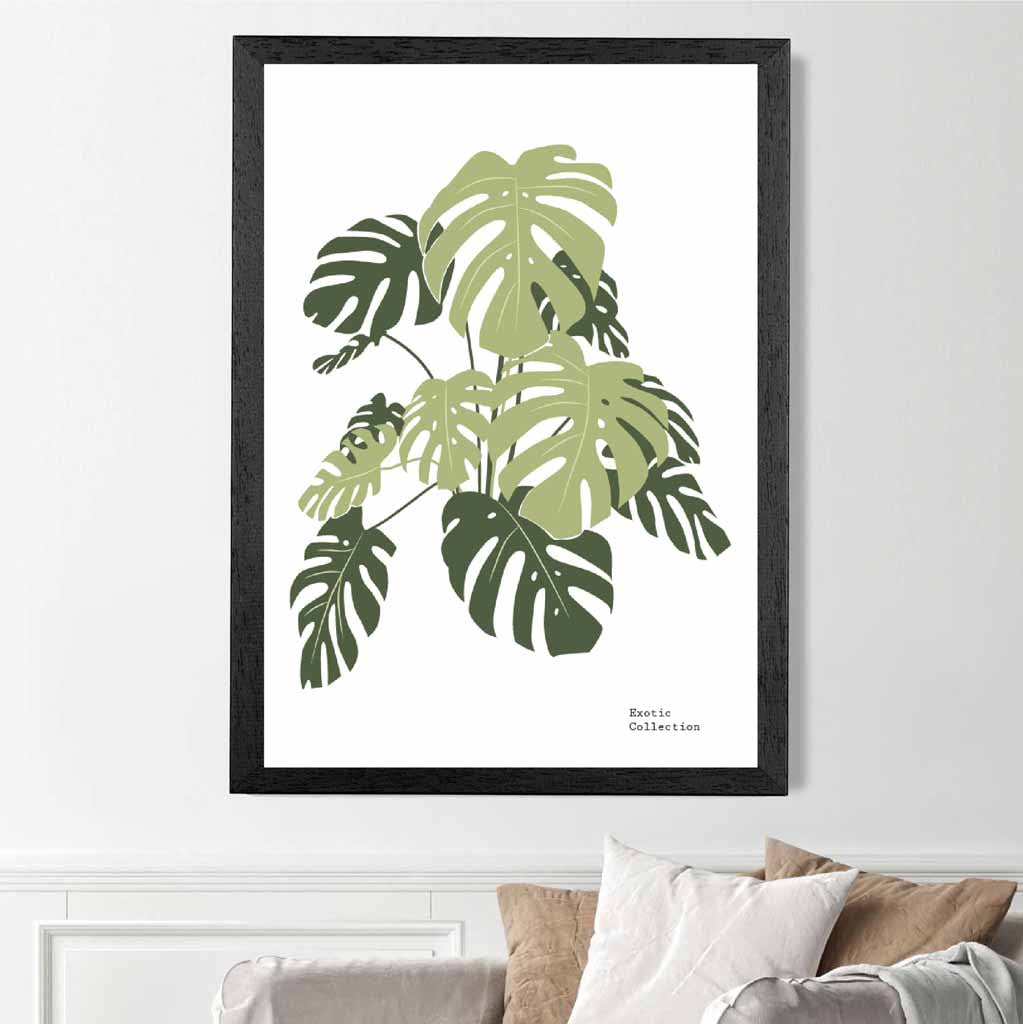 Minimal Green,  Exotic Monstera Art Print | Wall Art Plaza UK