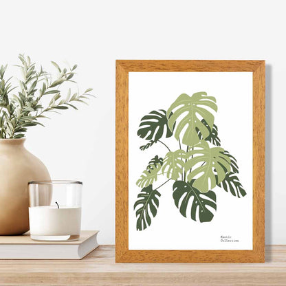 Minimal Green,  Exotic Monstera Art Print | Wall Art Plaza UK