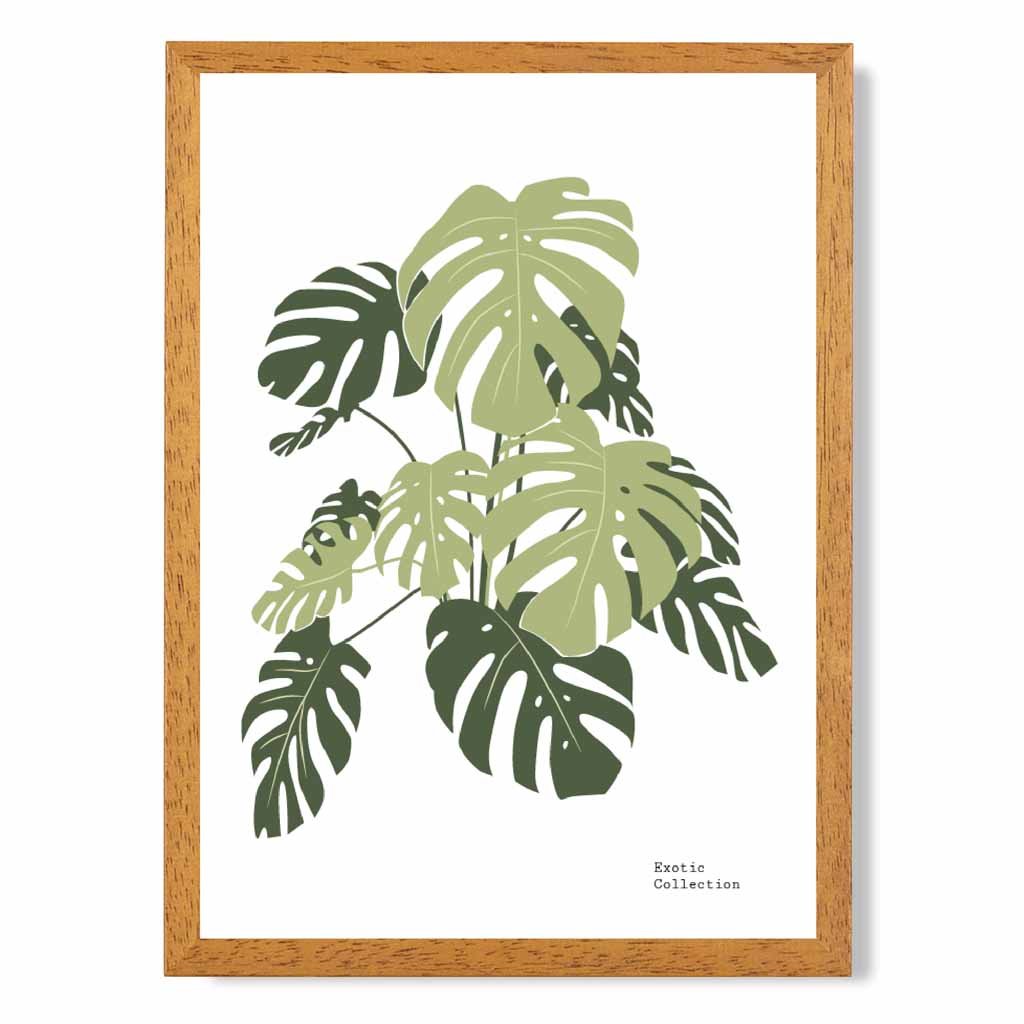 Minimal Green,  Exotic Monstera Art Print | Wall Art Plaza UK