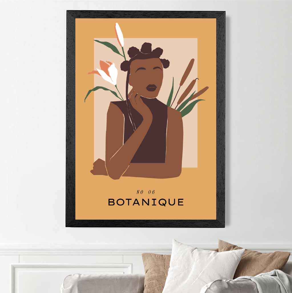 Boho Art Yellow,  Botanique Fashion Art Print | Wall Art Plaza UK