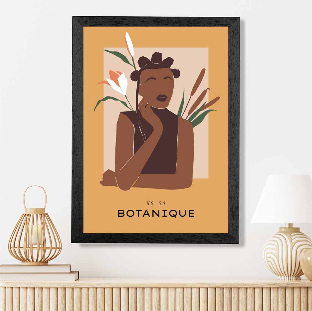 Boho Art Yellow,  Botanique Fashion Art Print | Wall Art Plaza UK