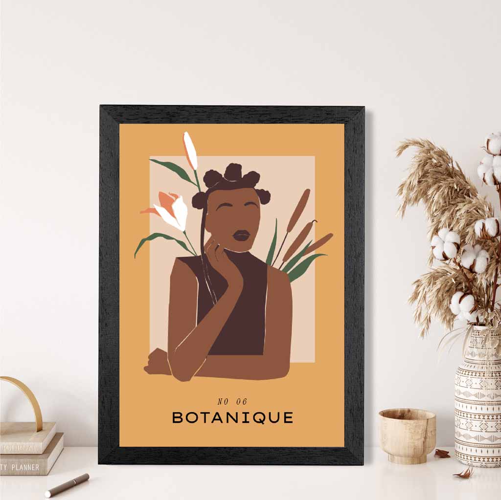 Boho Art Yellow,  Botanique Fashion Art Print | Wall Art Plaza UK