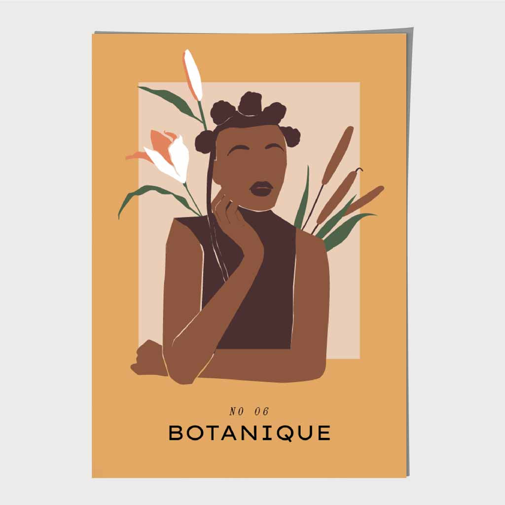 Boho Art Yellow,  Botanique Fashion Art Print | Wall Art Plaza UK