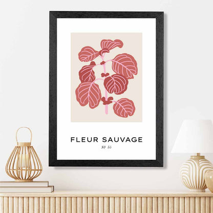 Floral Beige, Pink Fleur Sauvage - Wild Flowers Art Print | Wall Art Plaza UK