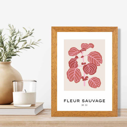 Floral Beige, Pink Fleur Sauvage - Wild Flowers Art Print | Wall Art Plaza UK