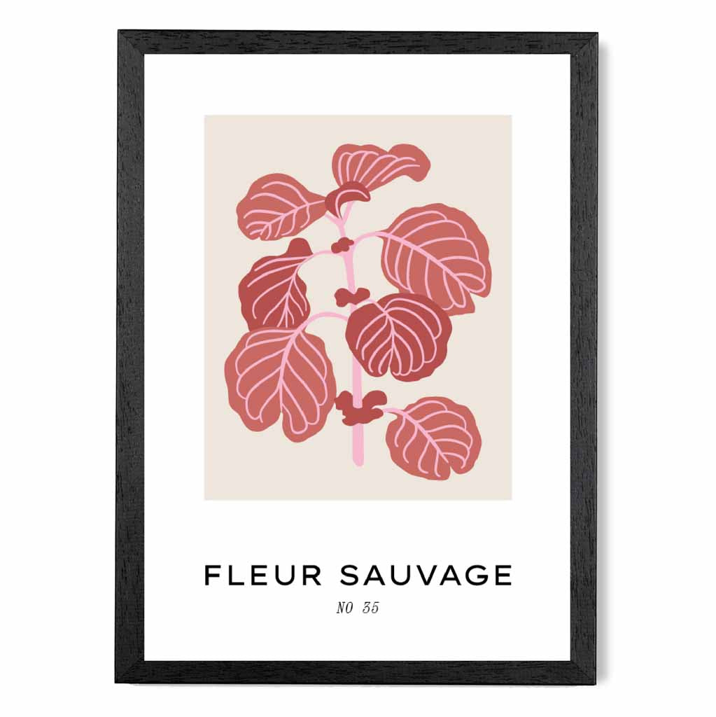 Floral Beige, Pink Fleur Sauvage - Wild Flowers Art Print | Wall Art Plaza UK