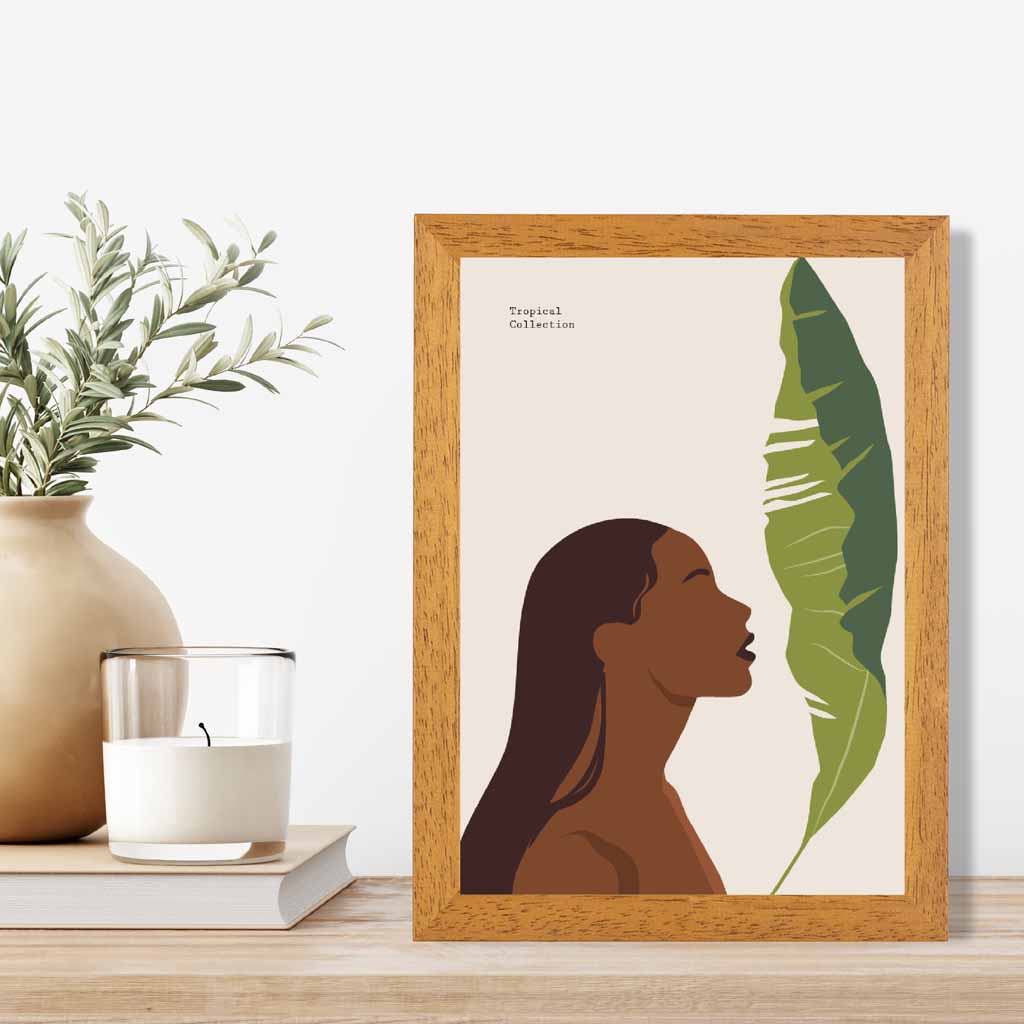 Modern Art Beige, Green Tropical Life Art Poster | Wall Art Plaza UK