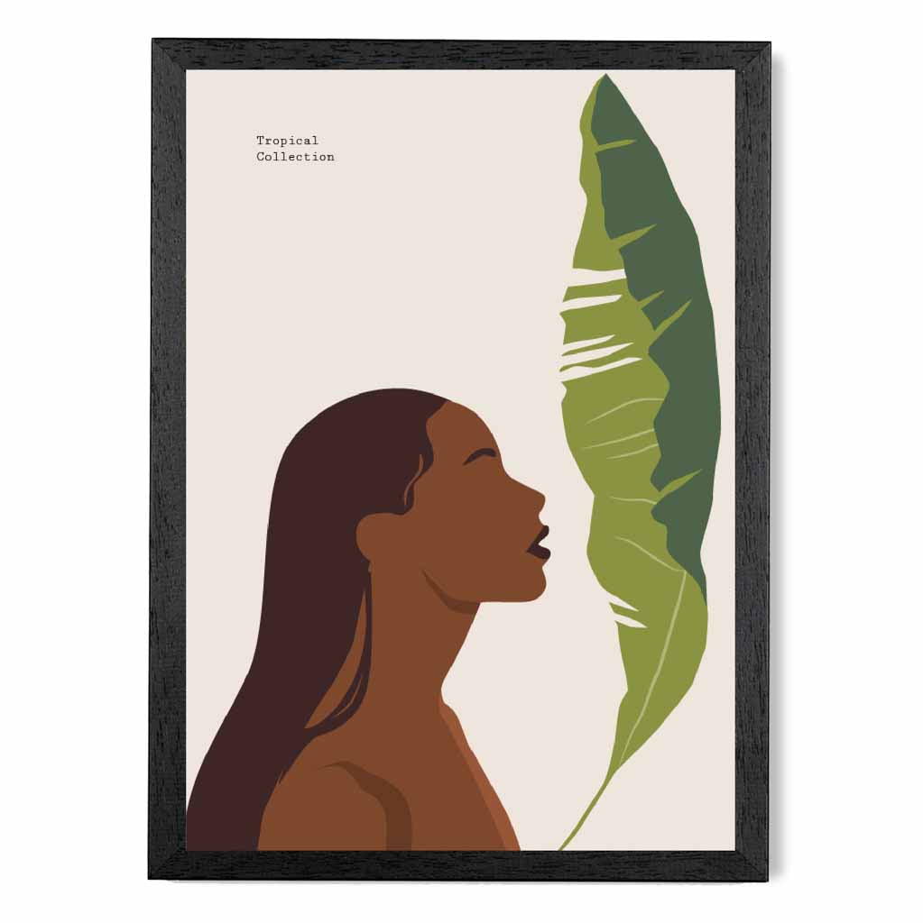 Modern Art Beige, Green Tropical Life Art Poster | Wall Art Plaza UK