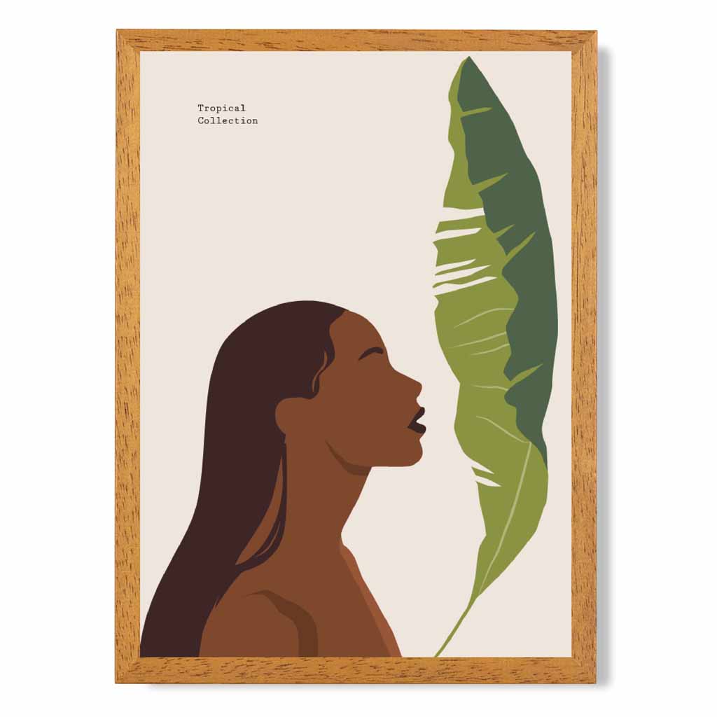 Modern Art Beige, Green Tropical Life Art Poster | Wall Art Plaza UK