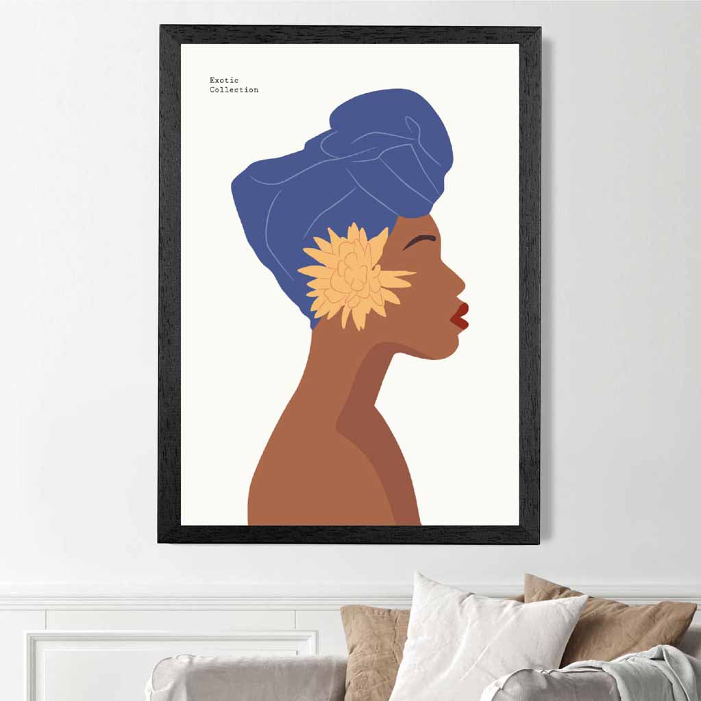 Modern Art Blue, Colourful Tropical Beauty Art Print | Wall Art Plaza UK