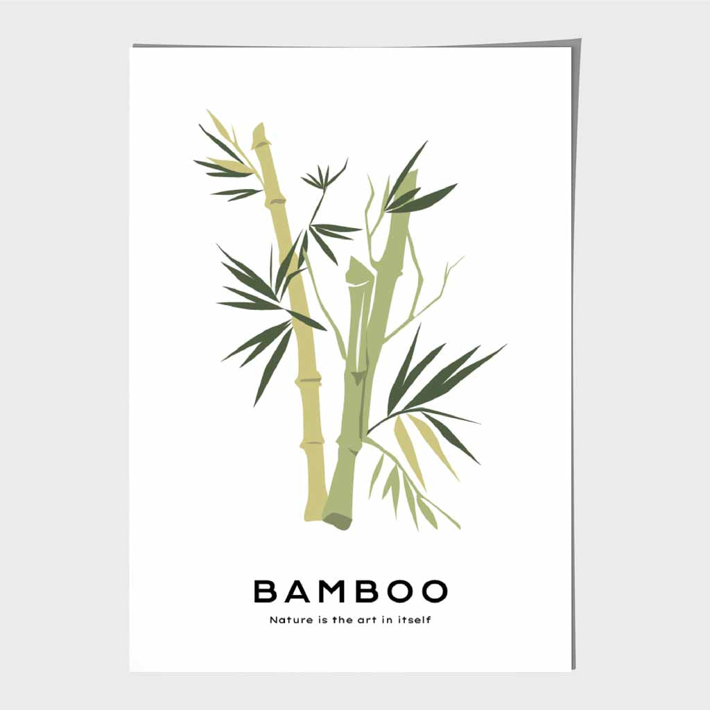 Minimal Green,  Bamboo Nature Art Poster | Wall Art Plaza UK