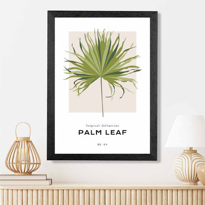 Tropical Floral Green, Beige Palm Leaf Art Print | Wall Art Plaza UK