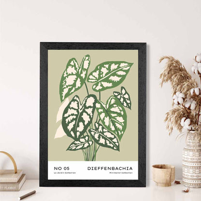 Boho Floral Green,  Cane Plant Art Poster | Wall Art Plaza UK