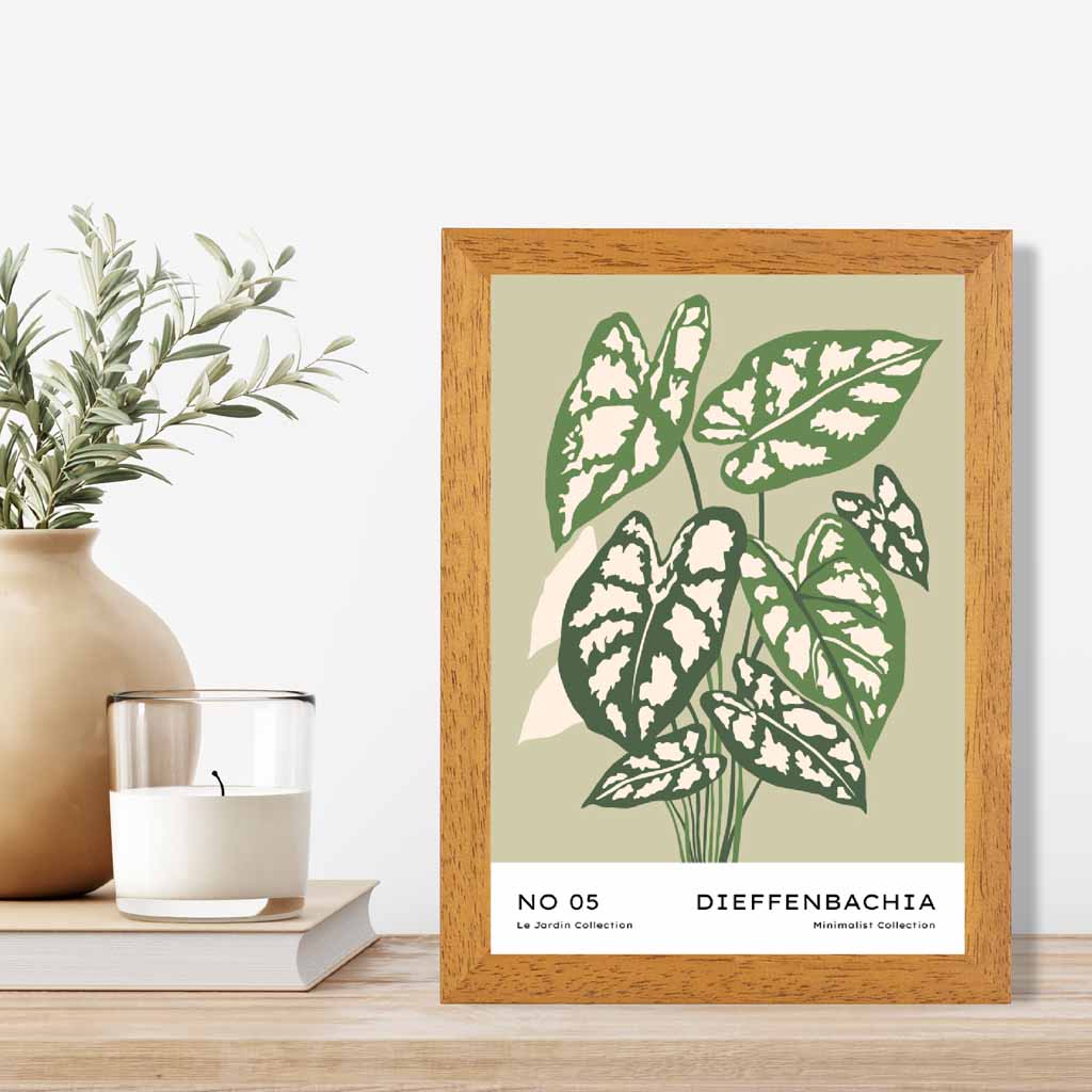 Boho Floral Green,  Cane Plant Art Poster | Wall Art Plaza UK