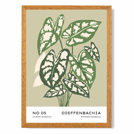 Boho Floral Green,  Cane Plant Art Poster | Wall Art Plaza UK