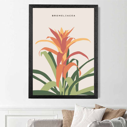 Minimal Orange, Green Pineapple Plant Art Poster | Wall Art Plaza UK