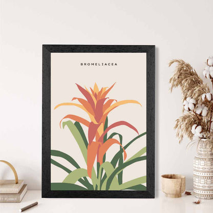 Minimal Orange, Green Pineapple Plant Art Poster | Wall Art Plaza UK