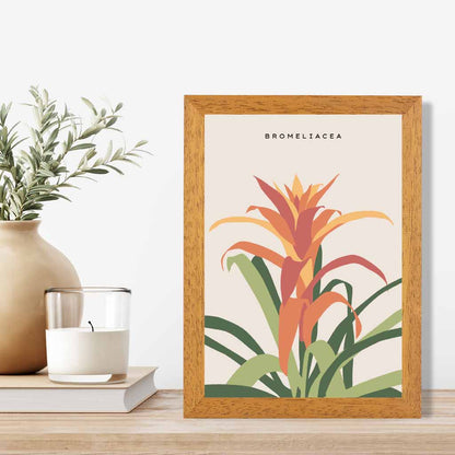 Minimal Orange, Green Pineapple Plant Art Poster | Wall Art Plaza UK