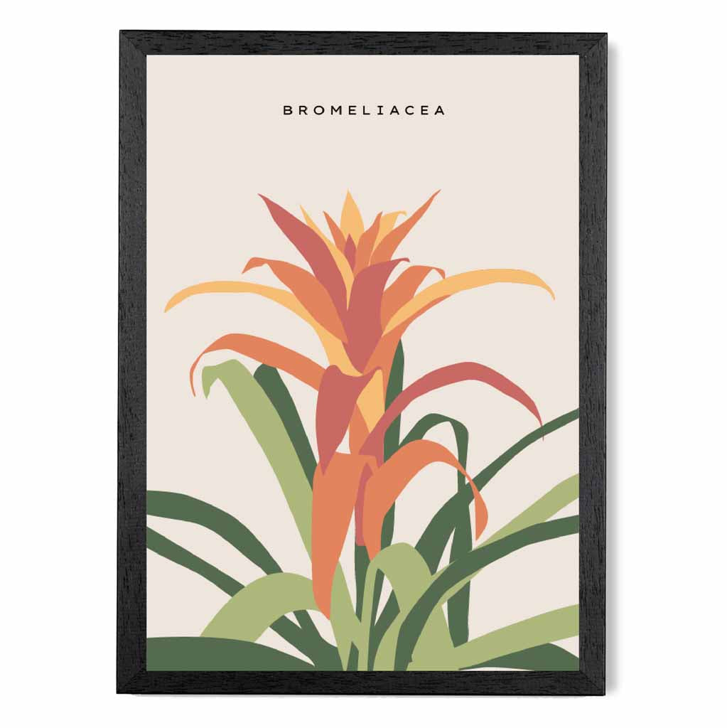 Minimal Orange, Green Pineapple Plant Art Poster | Wall Art Plaza UK