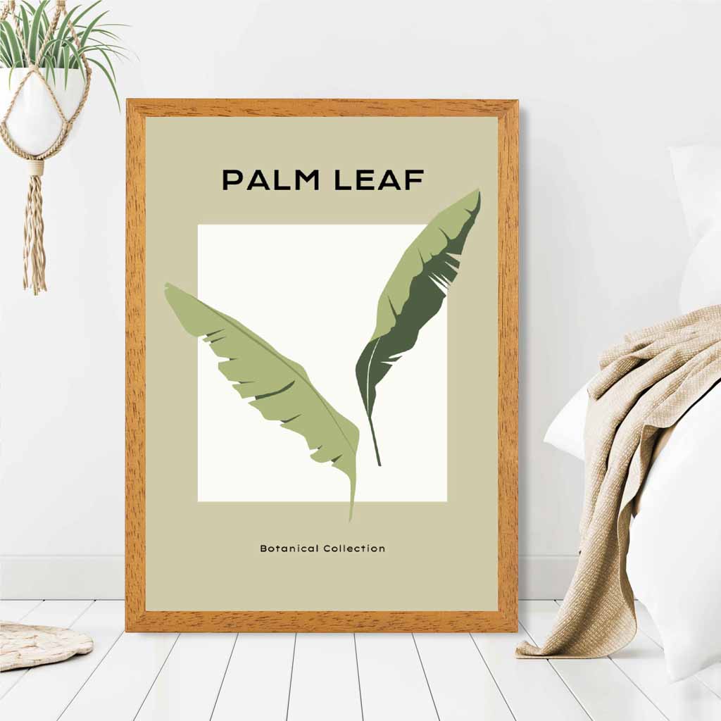 Minimal Tropical Green,  Palm Leaf Art Print | Wall Art Plaza UK