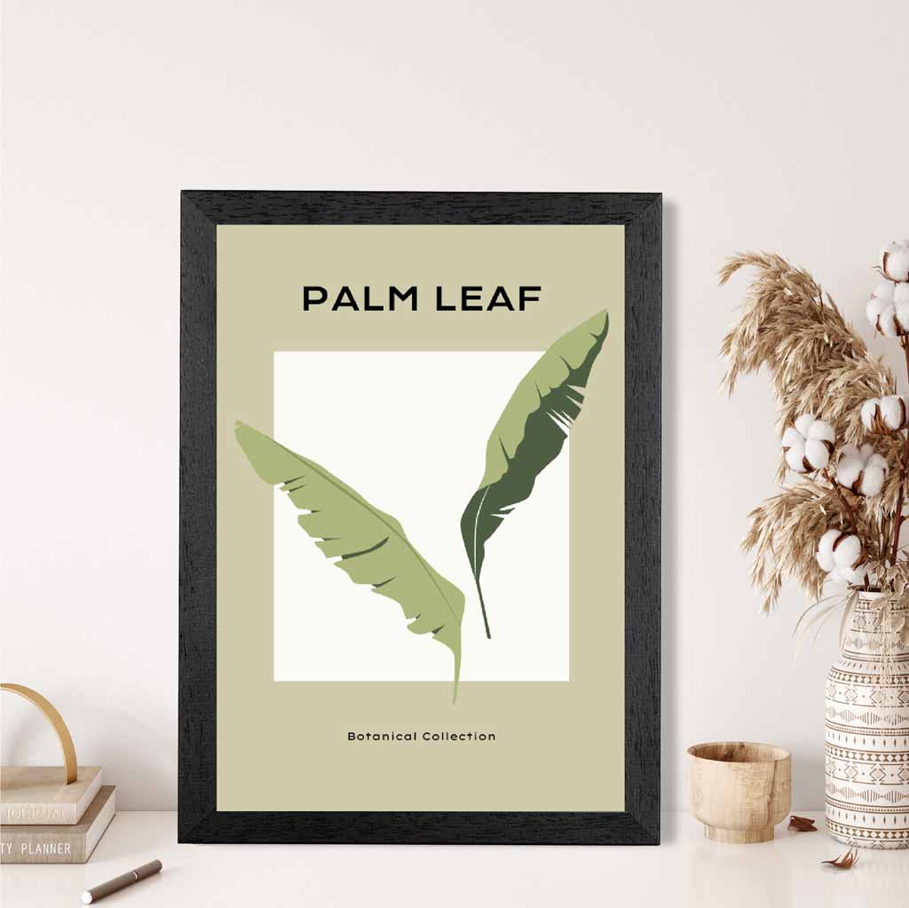 Minimal Tropical Green,  Palm Leaf Art Print | Wall Art Plaza UK