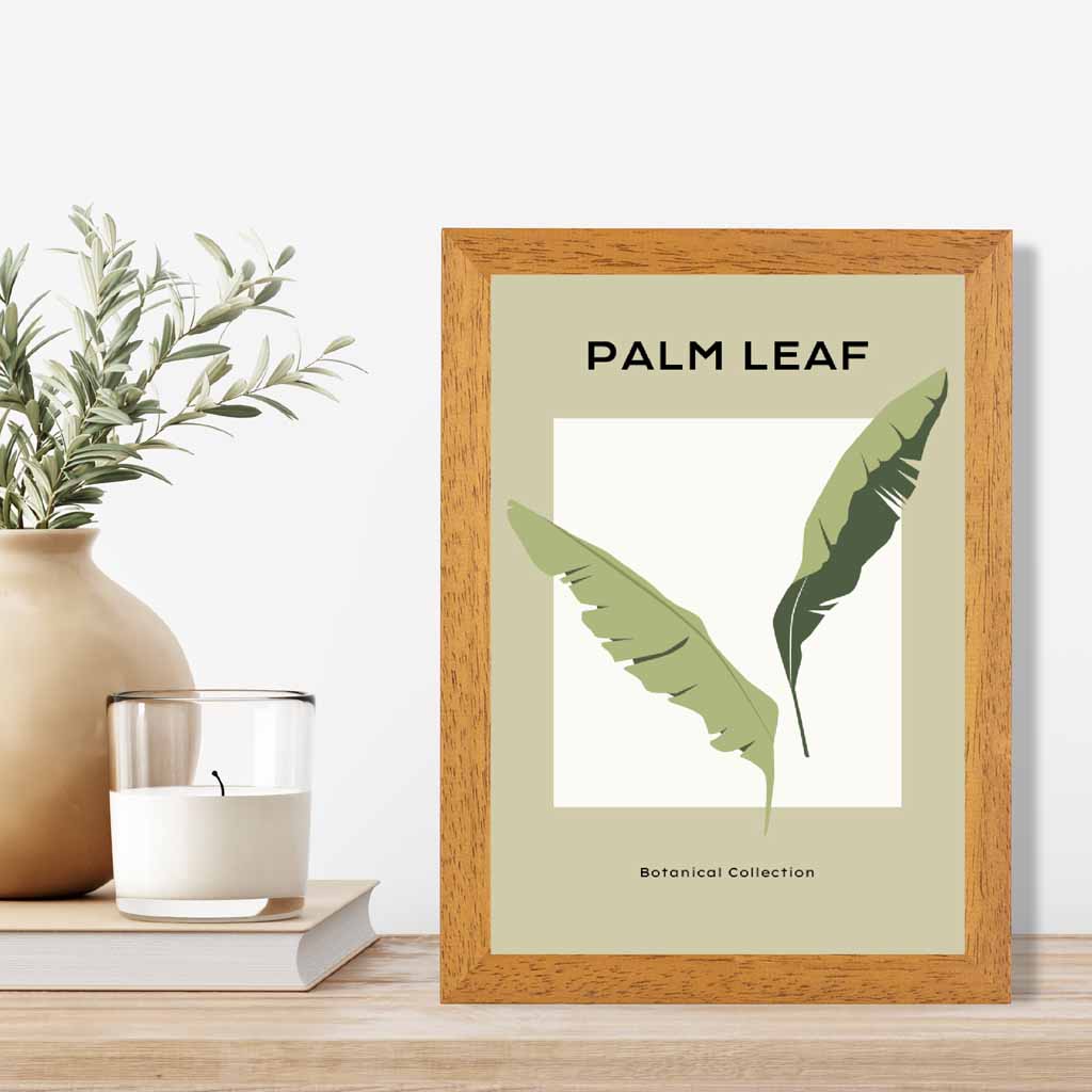 Minimal Tropical Green,  Palm Leaf Art Print | Wall Art Plaza UK