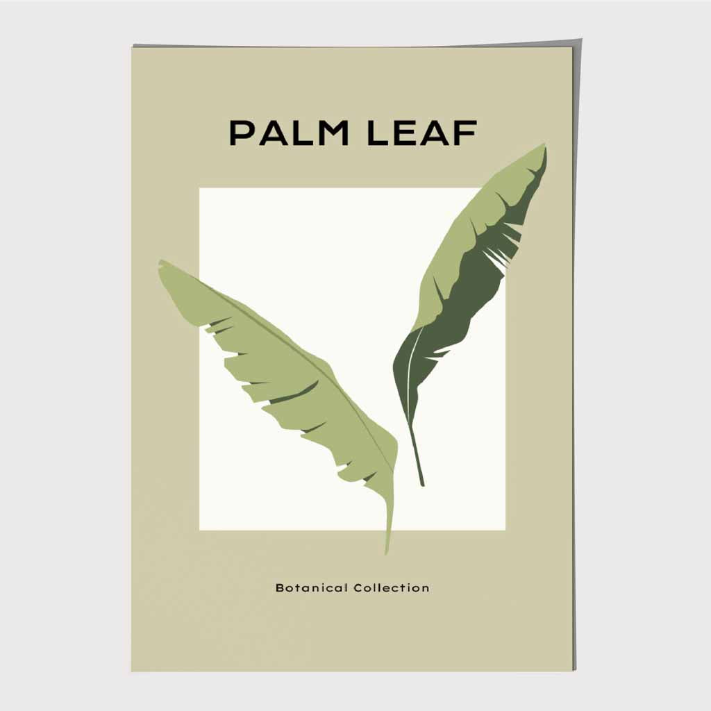 Minimal Tropical Green,  Palm Leaf Art Print | Wall Art Plaza UK