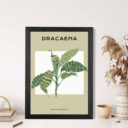 Minimal Tropical Green,  Dracaena Palm Art Print | Wall Art Plaza UK