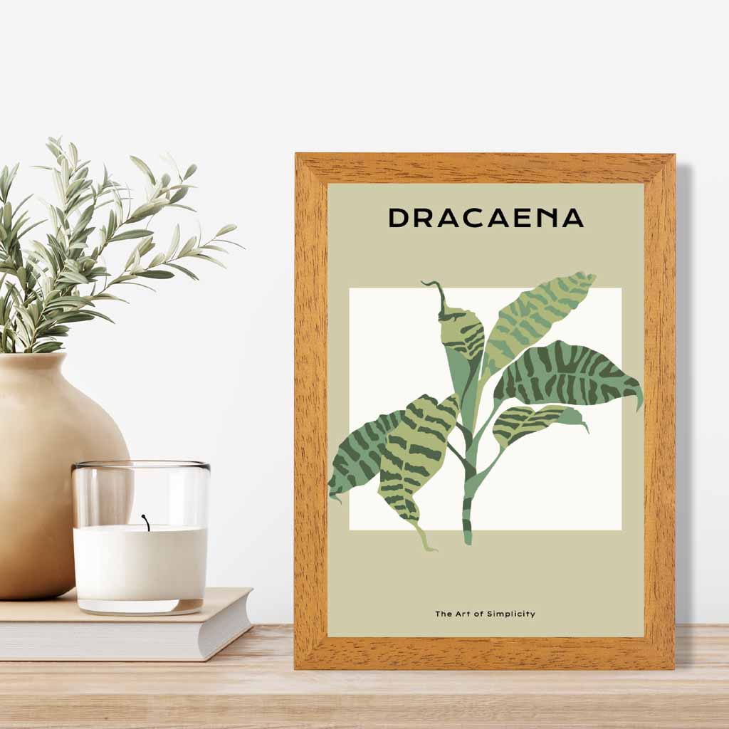 Minimal Tropical Green,  Dracaena Palm Art Print | Wall Art Plaza UK