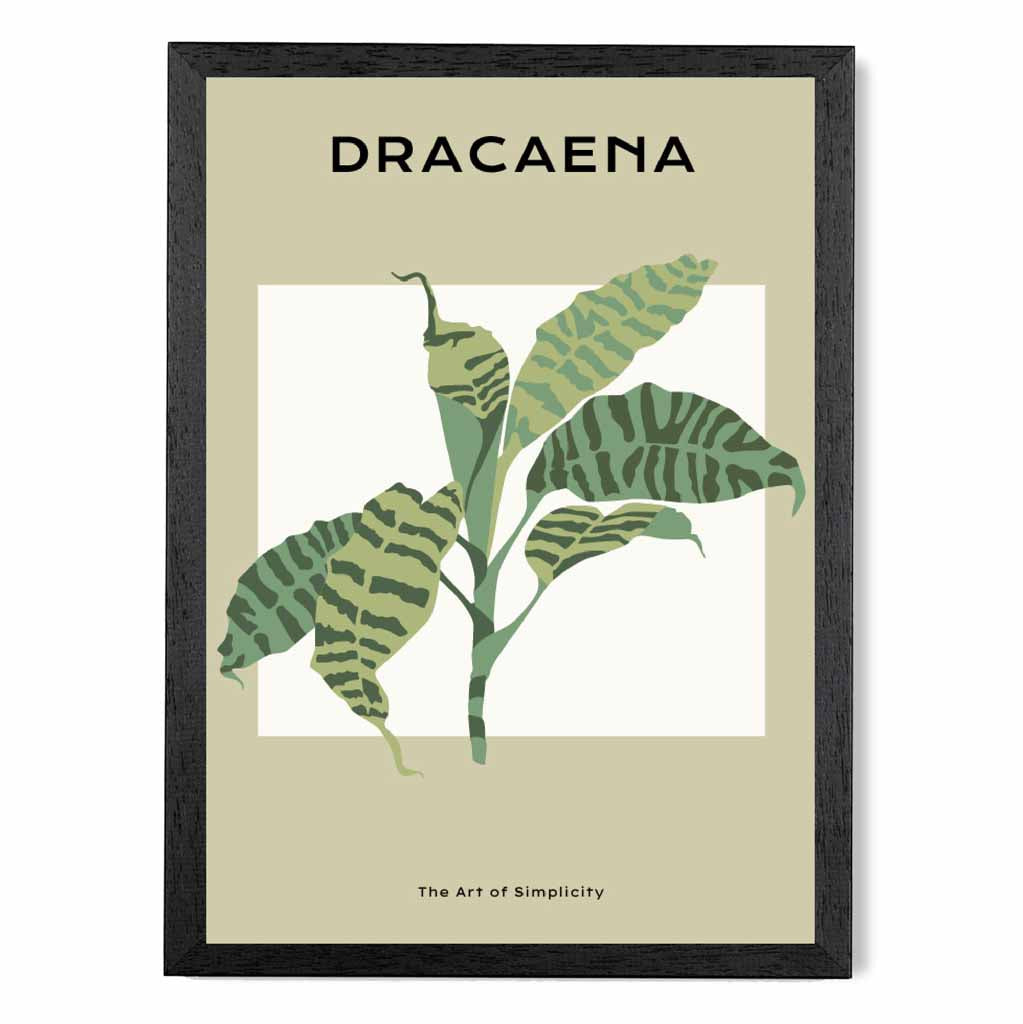 Minimal Tropical Green,  Dracaena Palm Art Print | Wall Art Plaza UK