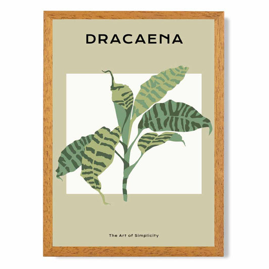 Minimal Tropical Green,  Dracaena Palm Art Print | Wall Art Plaza UK