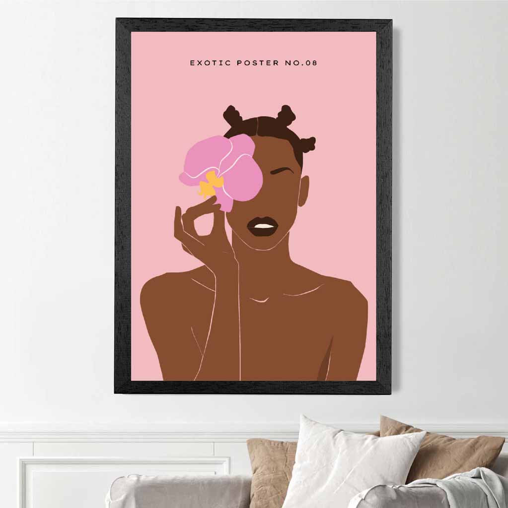 Modern Art Pink, Colourful Tropical Harmony Art Poster | Wall Art Plaza UK