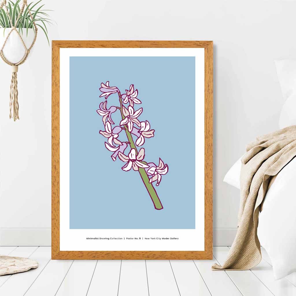 Vintage Floral Blue, Purple Hyacinth Art Print | Wall Art Plaza UK