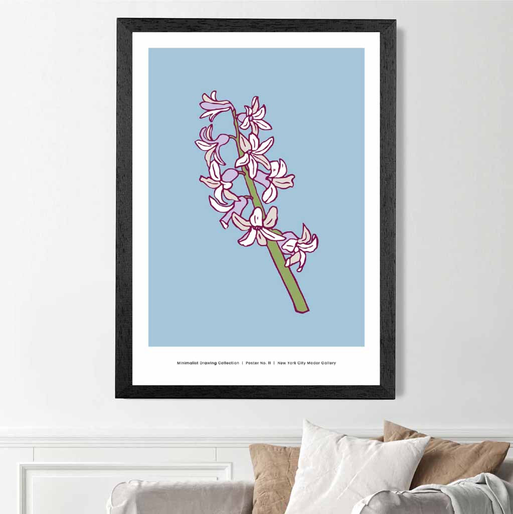 Vintage Floral Blue, Purple Hyacinth Art Print | Wall Art Plaza UK