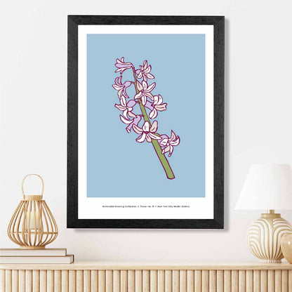 Vintage Floral Blue, Purple Hyacinth Art Print | Wall Art Plaza UK