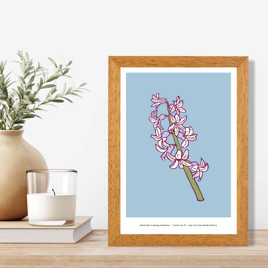 Vintage Floral Blue, Purple Hyacinth Art Print | Wall Art Plaza UK