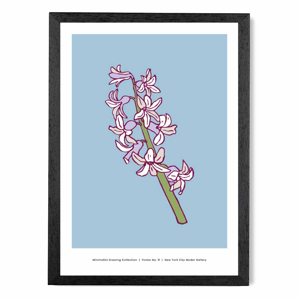 Vintage Floral Blue, Purple Hyacinth Art Print | Wall Art Plaza UK