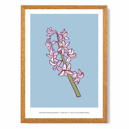 Vintage Floral Blue, Purple Hyacinth Art Print | Wall Art Plaza UK