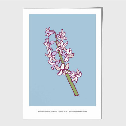 Vintage Floral Blue, Purple Hyacinth Art Print | Wall Art Plaza UK