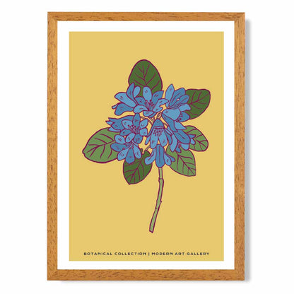 Boho Floral Yellow, Blue Spoon Flower Art Print | Wall Art Plaza UK