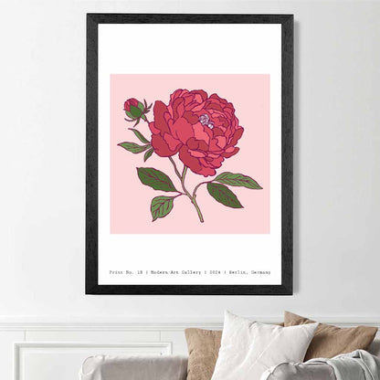 Modern Floral Pink,  Berlin Rose Art Poster | Wall Art Plaza UK