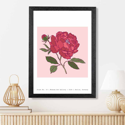 Modern Floral Pink,  Berlin Rose Art Poster | Wall Art Plaza UK